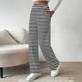 thumbnail image 6 of Maean Women's Striped Pants Fleece Fuzzy Lined Straight Leg Loose Trousers Casual High Waist Sweatpants, 6 of 7