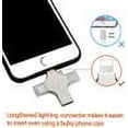 thumbnail image 3 of Memoria Externa para iPhone, Memoria USB 32/64/128GB, Memoria USB 4 en 1 Unidad Flash USB Memory Stick de Metal Expansión de Memoria para Apple iPhone iPad Android Notebook USB 2.0 Plata (32GB), 3 of 4