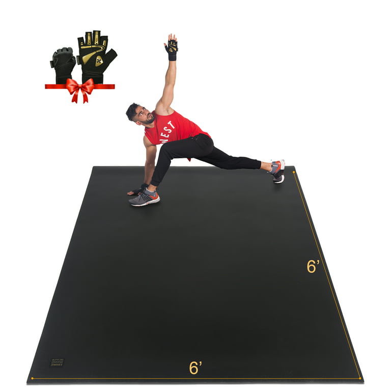Heavy Duty Fitness Rubber Mats 6x4ft (3/4 Thick)