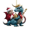 thumbnail image 2 of 4uds. Adornos colgantes de dragón de Navidad acrílico realista para árbol de Navidad (B), 2 of 2