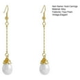 thumbnail image 7 of Hyasfey 1 Pair Faux Pearl Hook Earrings Vintage Elegant Luxury Temperament Golden Short Long Tassel Women Dangling Drop Earrings Jewelry Accessories, 7 of 7