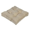 thumbnail image 5 of Square Floor Pillow Linen Fabric Tufted Chair Cushion, Seat Cushion Chair Pad Yoga Meditation Tatami 19.5"x19.5", 5 of 8