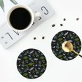 thumbnail image 4 of Yiaed Space Rockets Print Leather Coasters for Drinks - Cup Coasters Coffee Table Kitchen Table Bar, Home & Office Gifts Handmade Drink Coasters-Round Shape, 4 of 6