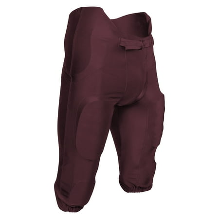 CHAMPRO Bootleg 2 Integrated Poly/Spandex Football Game Pants, Adult 2X-Large, Maroon