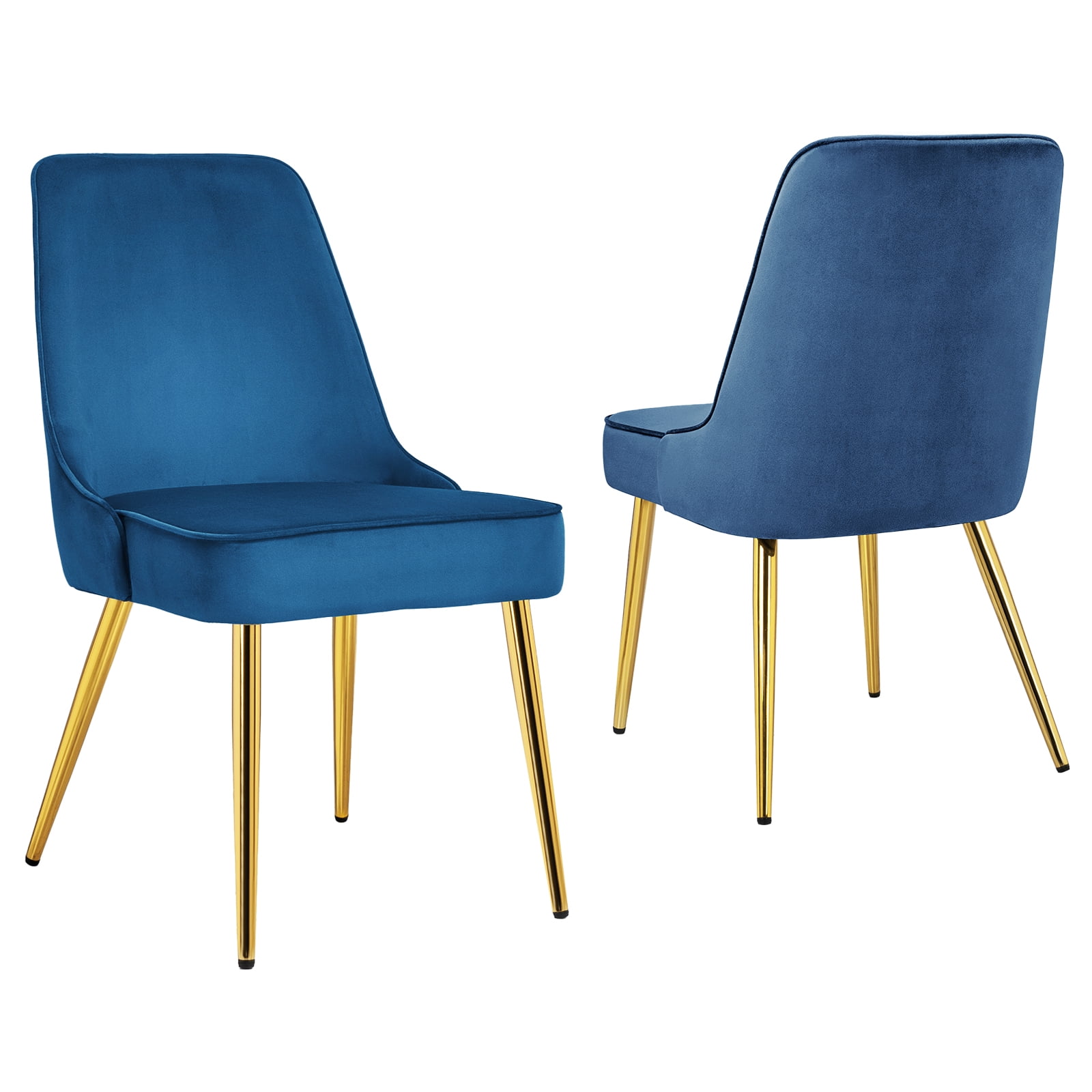 Kithkasa Velvet Dining Chairs With Gold Legs, Set Of 2, Navy Blue For ...