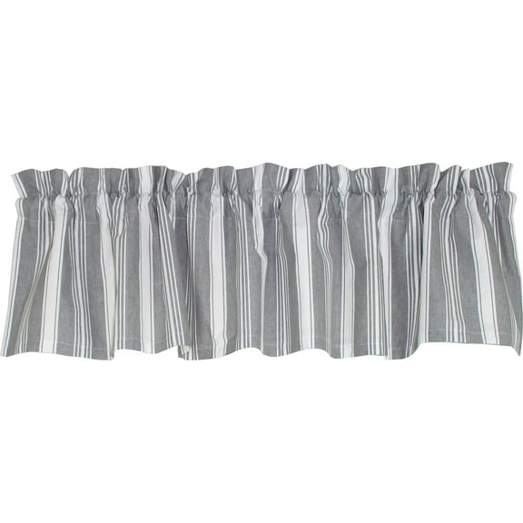 Flour Sack Black Cotton Valance 72"x15.5" by Raghu