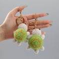 thumbnail image 4 of HUGFEGWE Mini Handmade Crochet Turtle Keychain Funny Crochet Turtle Keyring Animal Turtles Pendant for Keyring Charm Handbag Bag Purse UA824-24257, 4 of 7
