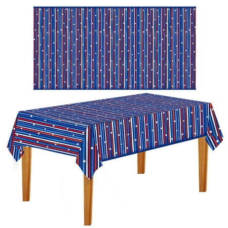 

Zainafacai Home Decor 1 Piece 4Th of July Party Tablecloth Disposable Decoration Independence Day Table Cover Memorial Day Decorations Stars and Stripes Plastic Tablecloth Patriot
