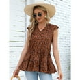 thumbnail image 2 of Ruffle Cap Sleeve Tunic Tops For Women Loose Babydoll Shirt Blouse, 2 of 5