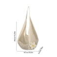 thumbnail image 3 of Rijanmt Handmade Knitted Shoulder Bag,Stylish Mesh Beach Bag with Decorative Flower,Extra Large Tote Bag 18.5" L 19.3" H,Women's Summer Vacation Boho Handbag for Holiday Market,Cotton,Beige, 3 of 6