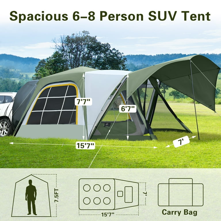 MOPHOTO SUV Tents for Camping 6-8 People, 10x10ft SUV Tent
