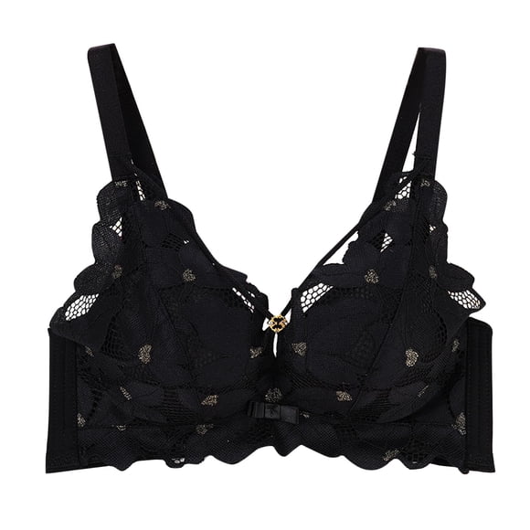 LOVZFMLL Bras for Women Womens Solid Color Breast Collection Sagging Plus Size Bra Summer Ultra-thin Bra Daily Bra Black 32