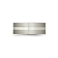 thumbnail image 5 of Mens Brushed Titanium Flat Wedding Band Ring with Sterling Silver Inlay (8.00mm) for Men, 5 of 6