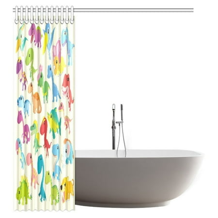 Pop Dinosaur Shower Curtain Adorable Cartoon Dinosaur Wild