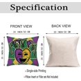 thumbnail image 5 of Mardi Gras Throw Pillow Covers 20 x 20 Inch Set of 2, Mardi Gras Y''all Fleur De Lis Jester Laugh and Cry Beads Pillowcases for Home Sofa Couch Cushion Decoration Cushion Case, 5 of 6