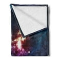 thumbnail image 2 of Space Soft Flannel Fleece Throw Blanket, Galactic Image on Milky Way with Colorful Alluring Cosmos Display Artwork Print, Cozy Plush for Indoor and Outdoor Use, 50" x 60", Magenta Blue, by Ambesonne, 2 of 5