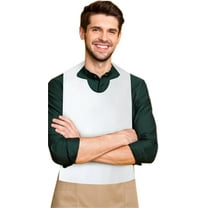 NOGIS 50 Pack Disposable Bibs for Adult Bulk Large Plastic White Bib for Elderly Eating Lobster Crab Soft Comfortable Waterproof Oilproof Seafood Boil Bibs for Wedding BBQ Party, 16 x 24 Inch