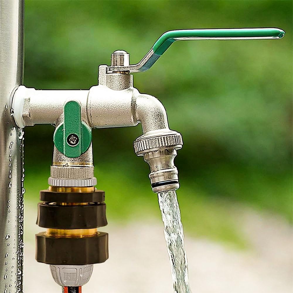 Garden Hose Quick Connector, 2026 Upgrade Heavy Duty Solid Brass 3/4 Inch Quick Connect Hose Fittings, Universal Leak-Proof Fittings for Instant Connection (A-4Pcs)