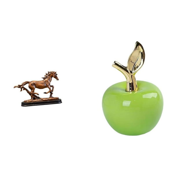 Figura decorativa de caballo, ideal para decoración de escritorio, sala de estar o hogar. Fruta de cerámica simulada para cafetería.