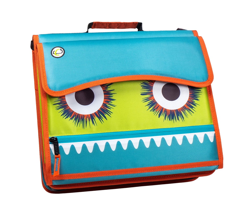 Case It Zipper Binder with Removable 5 Subject Folder, Mint Monster, D-901-ME