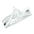 thumbnail image 3 of Kalapi Jewel 14K White Gold Plated Marquise Cut 1.3 Ct Moissanite Engagement Ring for Women – Elegant Prong Setting Solitaire with Accent Criss Cross Bypass, 3 of 4