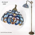 thumbnail image 3 of Tiffany Floor Lamp 64" Tall Industrial Pole Vintage Boho Stained Glass Standing Corner Bright Reading LED Light Arched Rustic Gooseneck Adjustable Living Room Kids Bedroom Farmhouse Office WERFACTORY, 3 of 9