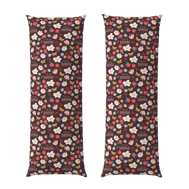 Balery To The Best Mom Funda Protectora para Almohada Corporal de Algodón Hipoalergénico con Cierre(55 x 21 pulgadas), Almohadas No Incluidas
