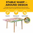 thumbnail image 4 of Happy Easter Table Cloths for 5 Foot Rectangle Tables, Spring Easter Eggs Bunny Floral Pink Plaid Patio Waterproof Elastic Fitted Tablecloths, Washable Rectangular Table Cover for Camping, 4 of 8
