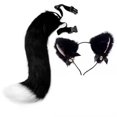 thumbnail image 2 of Conjunto de orejas y cola de gato, accesorios para disfraces de cosplay, carnaval y escenario. Negro, 2 of 8