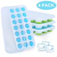 thumbnail image 1 of Molde de silicona para cubitos de hielo, 4 piezas, molde para cubitos de hielo con tapa y Clip, bandeja para cubitos de hielo, sin Bpa, contenedor para cubitos de hielo, bandeja pa, 1 of 5