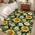 thumbnail image 5 of Vintage Sunflower Area&nbsp;Rug 3x5ft Country White Yellow Floral Green Leaf Non-Slip&nbsp;Washable Square&nbsp;Rugs Soft Felt Indoor Floor Mat for Bedroom Kitchen Living Room Bathroom, 5 of 9