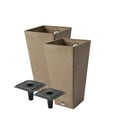 thumbnail image 2 of Algreen 17831 Valencia 10 in. by 20 in. Height 2 Square Planters, Taupe - Pack of 2, 2 of 4
