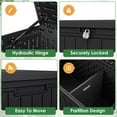 thumbnail image 4 of YKITRD 160 Gallon Double-Wall Deck Box with Divider, Side Handles, HDPE Outdoor Large Storage Box Waterproof and Lockable for Patio Furniture, Garden, Pool (Black, 160 Gallon), 4 of 8