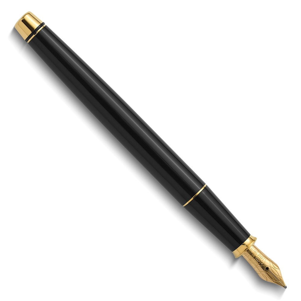 Townsend Black Lacquer with Gold Fountain Pen - Engravable Gift Item