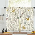 thumbnail image 5 of Rooster Chicken Leaves Kitchen Curtains 27.5W x 39L Inch Plant Botanical Rustic Farmhouse Cottagecore Rod Pocket Short Small Window Treatment Drapes Decor 2 Panels, 5 of 6