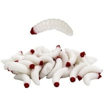 BE-TOOL 50PCS Soft Plastic Earthworm Lures Worm Fishing Bait for Saltwater and Freshwater (White)