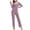 Pink, variant on SwiftWear Women's Lace V-Neck Ribbed Pajama Set Cozy Sleepwear & Loungewear Shirt-Style Top with Elastic Waist Lounge Pants
