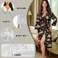 thumbnail image 6 of Yuyamidu Xmas Capybara Bathrobe Women Towel Robe with Waist Belt Christmas Mid-Calf Length Robes Size S Female Sleepwear Comfy Loungewear Long Elegant Night Robes, 6 of 7