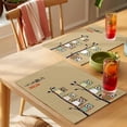 thumbnail image 4 of Cute Owls Harmony Placemats Set of 12 Japanese Cartoon Branch Brown Place Mats Indoor Wipeable Table Mats Washable Cloth Dining Table Placemats for Kitchen Holiday Party Home Decor 13x19 Inch, 4 of 9