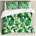 thumbnail image 3 of Ambesonne Leaf Romantic Holiday Island Hawaiian Banana Trees Watercolored Duvet Cover Set, 3 of 3