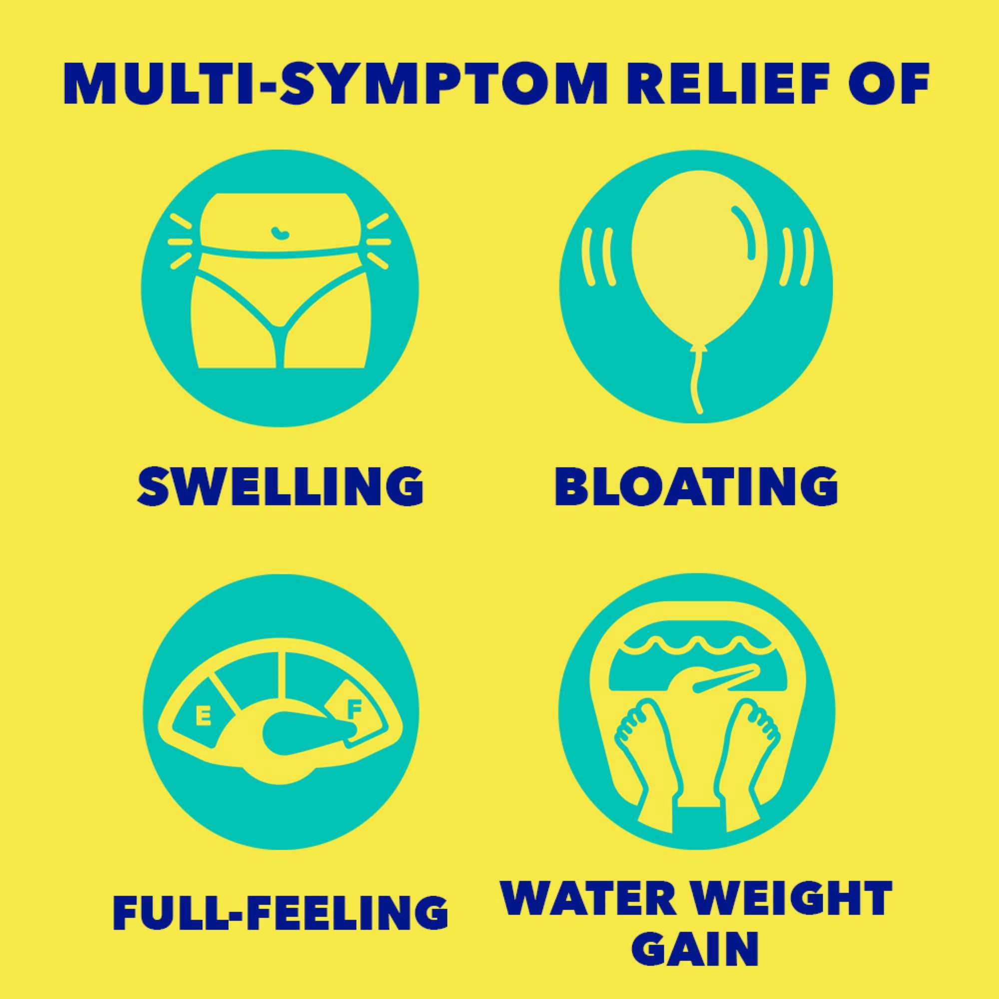 (3 pack) Midol Bloat Relief, Bloating Relief Caplets, 30 Count