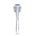 thumbnail image 3 of Rosec Jewels Tanzanite Engagement Ring with Halo - 1/2 Ct - Vintage Style Tanzanite Diamond Ring - AAA Grade - with Jewelry Box, 18K White Gold, US 4.00, 3 of 8