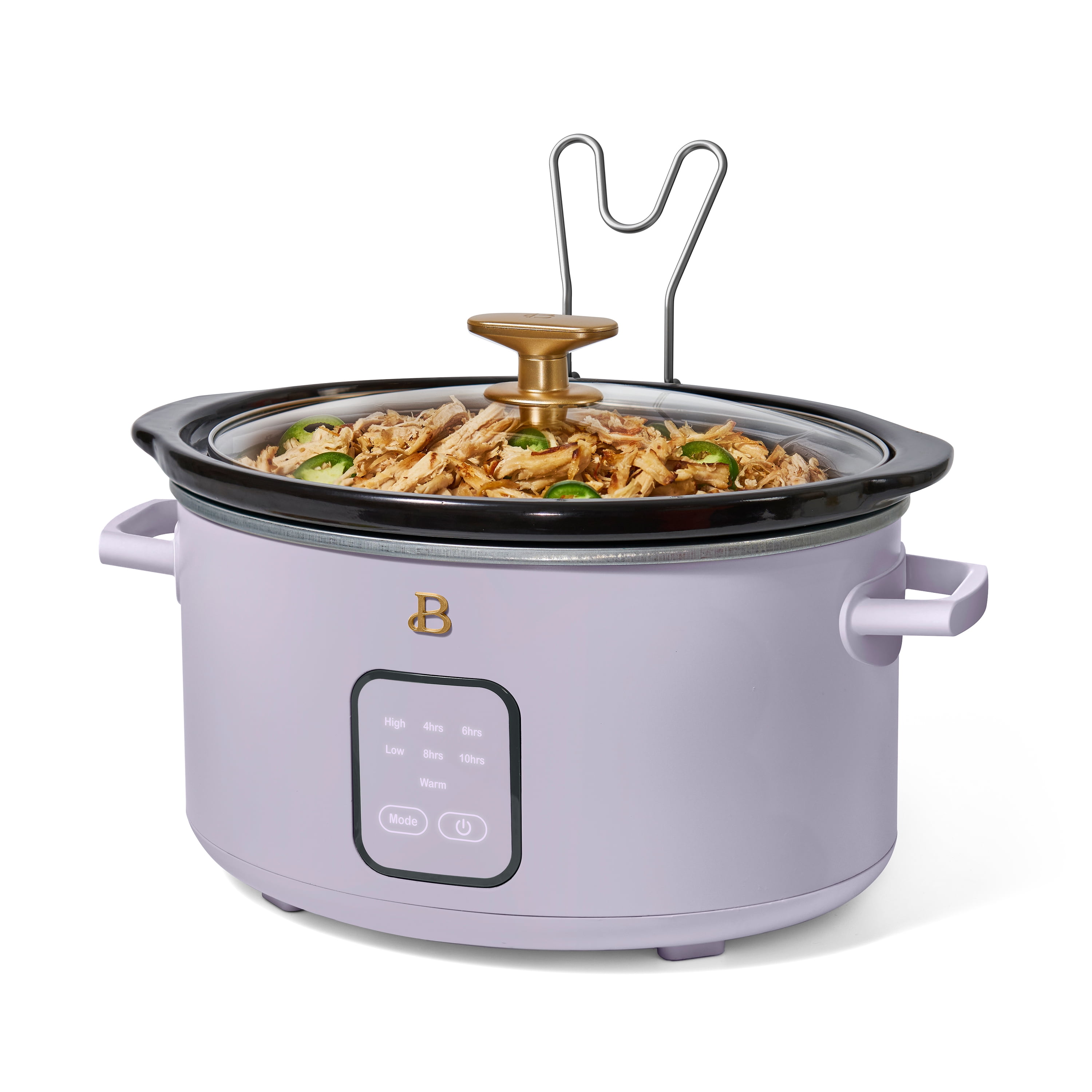 Beautiful 4Qt Slow Cooker with Touch-Activated Display, Lavender by Drew Barrymore