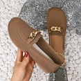 thumbnail image 6 of Women's Lightweight Knit Loafers Breathable Slip On Casual Walking Shoes Low Wedge Non Slip Tennis Shoes Brown Size 7.5, 6 of 7