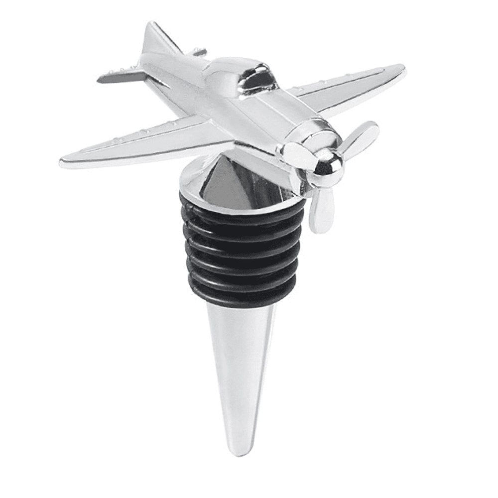Airplane Wine Bottle Stopper, Decorative Beverage Cork Topper Saver