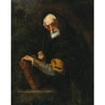 thumbnail image 2 of Circle of Jusepe de Ribera 12x14 Black Ornate Wood Framed Double Matted Museum Art Print Titled: A Philosopher, 2 of 5