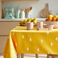 thumbnail image 3 of ZOPZO Waterproof Tablecloth for Dining Table, Yellow, 60W x 102L Inch, Semi-Circle Print, Rolled Edge, 3 of 9