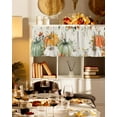 thumbnail image 3 of Fall Valances for Windows, Thanksgiving Green White Pumpkin Leaves Linen Texture Rod Pocket Short Window Valance Curtains Holiday Window Treatment for Kitchen Living Room Bathroom, 42"x12", 3 of 6