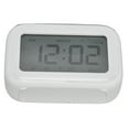 thumbnail image 4 of Mini reloj despertador digital con pantalla LCD y función de repetición, formatos 12/24 h, ideal para dormitorio, viajes, oficina, color blanco., 4 of 14