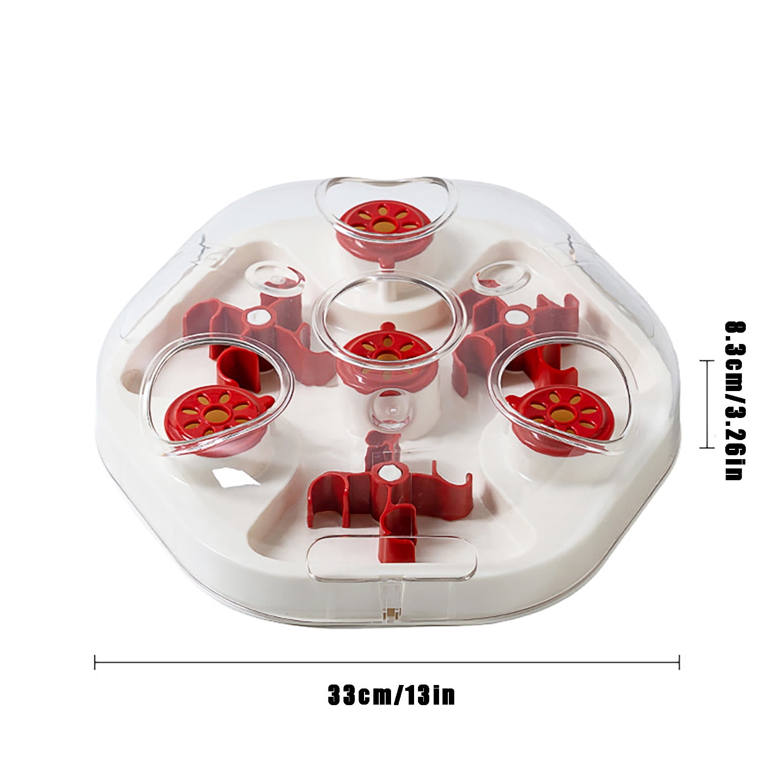 Interactive Cat Slow Feeder Bowl With Visible Dispensing Enrichment For Puzzle Play And Eating